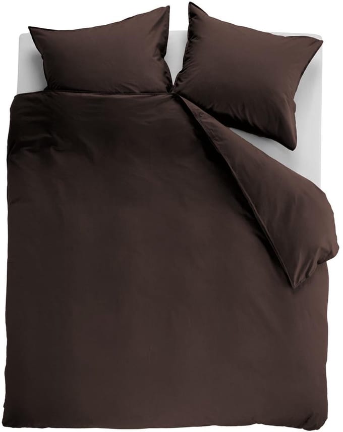 Ambiante Cotton Uni dekbedovertrek - Lits-Jumeaux XL - 260x200/220 - Bruin