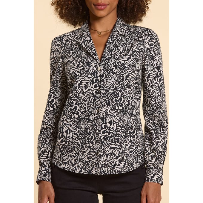 ICode Black Shirt With Graphic Floral Print Maat: M | Blouses Outlet | Dames | Zwart