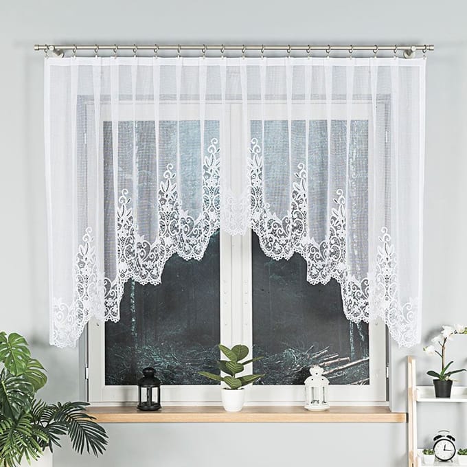 Markizeta Berenika - Jacquard Gordijn - 330x130 cm - Elegant Witte Stoffering