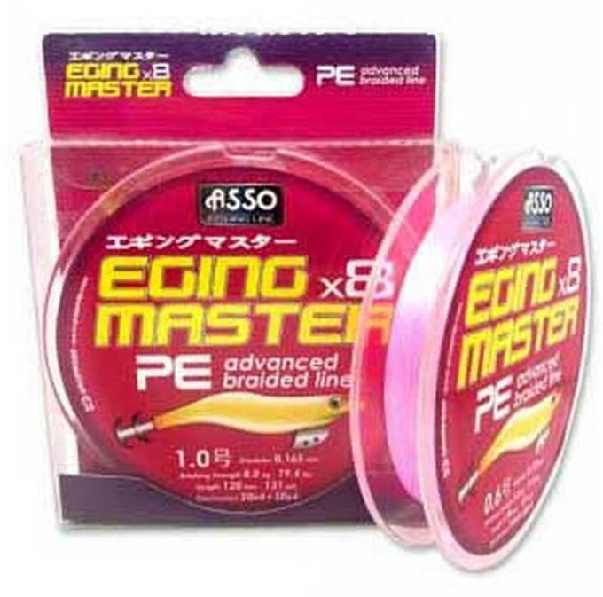 Asso 8x Eging Master 120 M Gevlochten Vislijn Transparant 0.185 mm