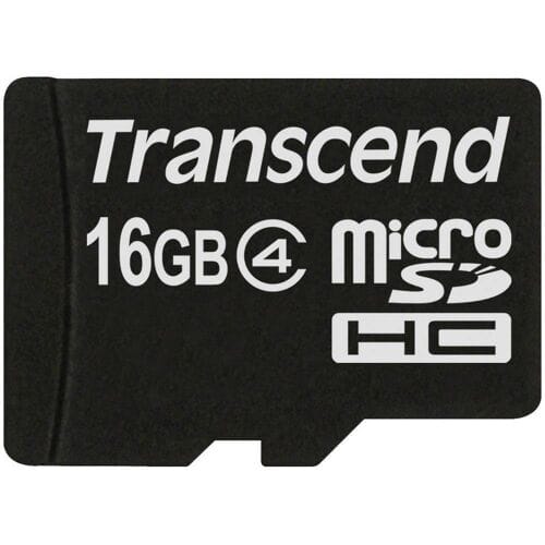 Transcend Standard microSDHC-kaart 16 GB Class 4