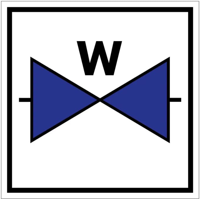 Waterafsluiter bord | gecoat dibond materiaal | 30 x 30 cm