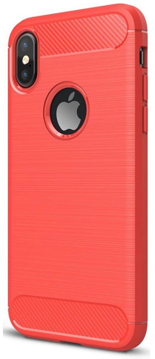 Mobiq Carbon Look Hoesje geschikt voor iPhone XS Max - Flexibele TPU Case