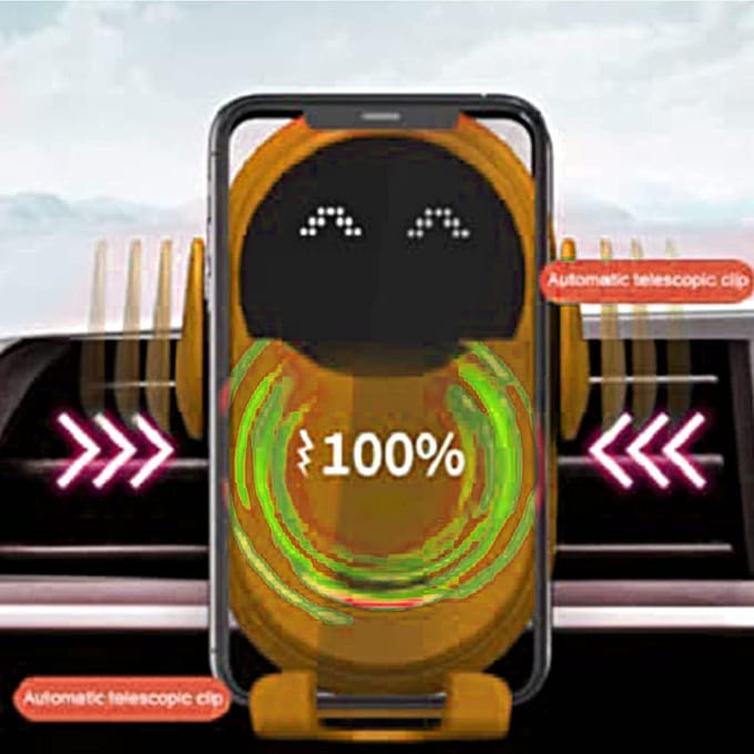 Slimme Auto Draadloze Oplader Telefoonhouder Auto Sensing Mobiele Telefoon Autoladers Houder Qi 10W Snel brown