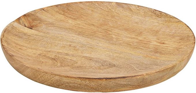 Decoratieve schaal - mangohout - naturel - 25x2x25cm