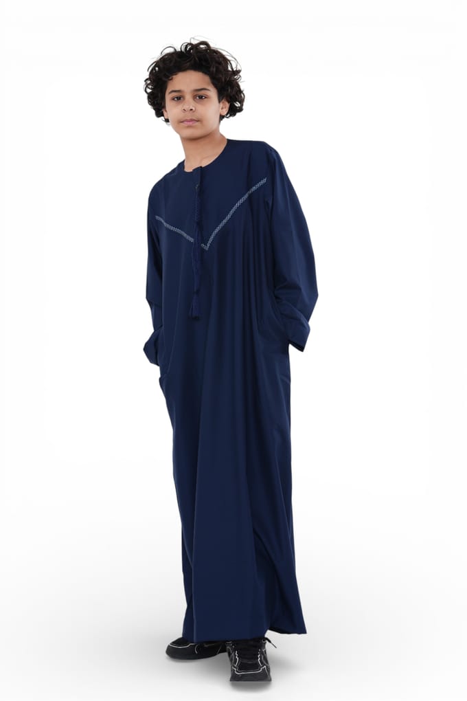 Kinderen jongens Eid marineblauw Marokkaanse Thobe gewaad Djellaba Ramadan Eid Jubba- K-HM10