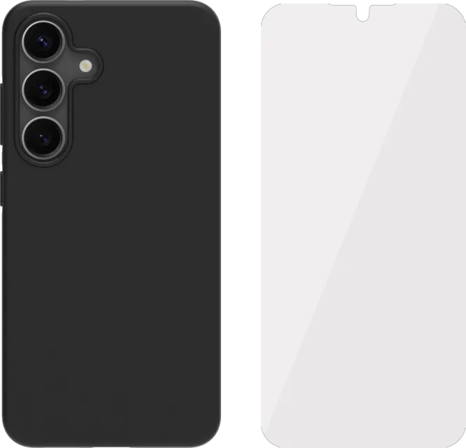 BlueBuilt Samsung Galaxy S25 Back Cover Zwart + Screenprotector Glas