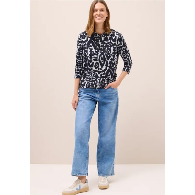 Gedessineerd shirt met capuchon