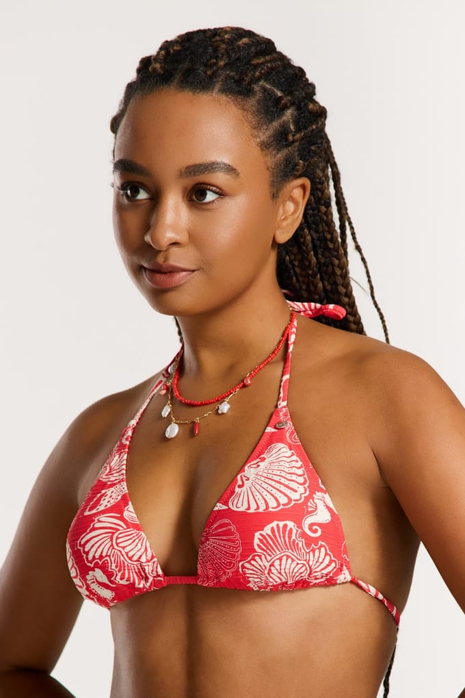 Shiwi Liz Bikini Set Beach Day Red Hibiscus Beach Day Maat: 36 | Bikini's Outlet | Dames | Rood