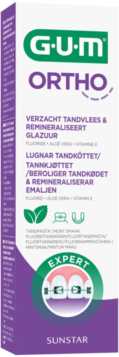 GUM - Tandpasta Ortho - 4 x 75 ml - Voordeelverpakking