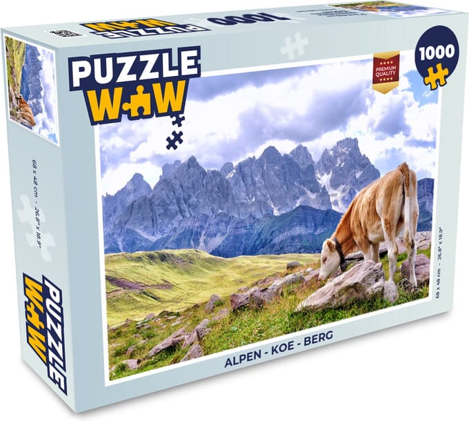Puzzel Alpen - Koe - Berg - Legpuzzel - Puzzel 1000 stukjes volwassenen