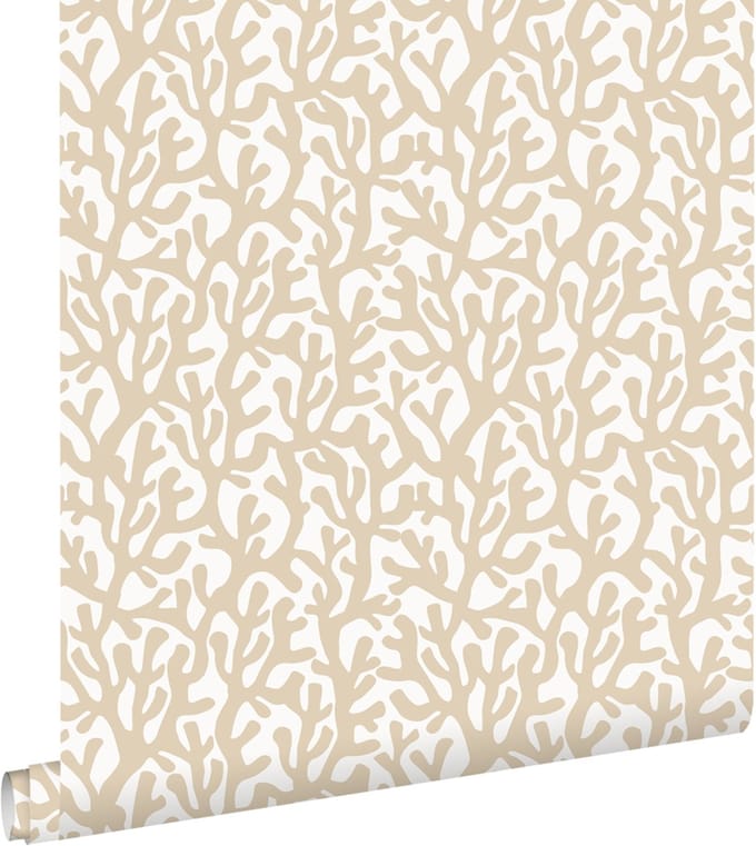 ESTAhome behang koraal beige en wit - 50 x 900 cm - 131009