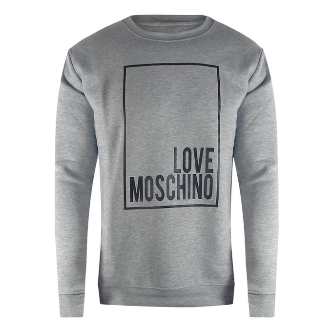 Love Moschino Heren Box Logo Sweatshirt (Grijs)