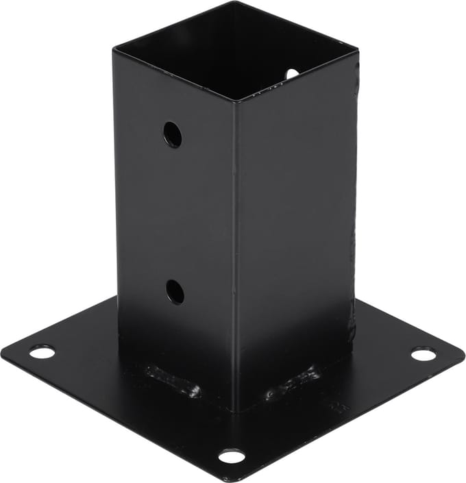 Wovar Paalhouder 7 x 7 cm Zwart op Plaat | Per Stuk