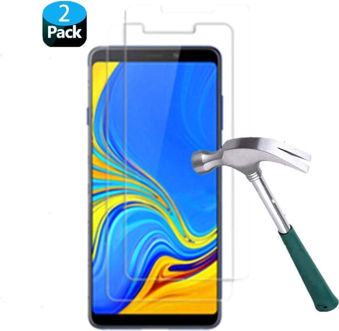 2x Screenprotector Tempered Glass Glazen Gehard Screen Protector 2.5D 9H (0.3mm) - Glasplaatje Geschikt voor: Samsung Galaxy A9 2018