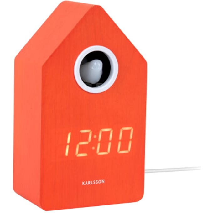 Karlsson wekker cuckoo led brilliant orange