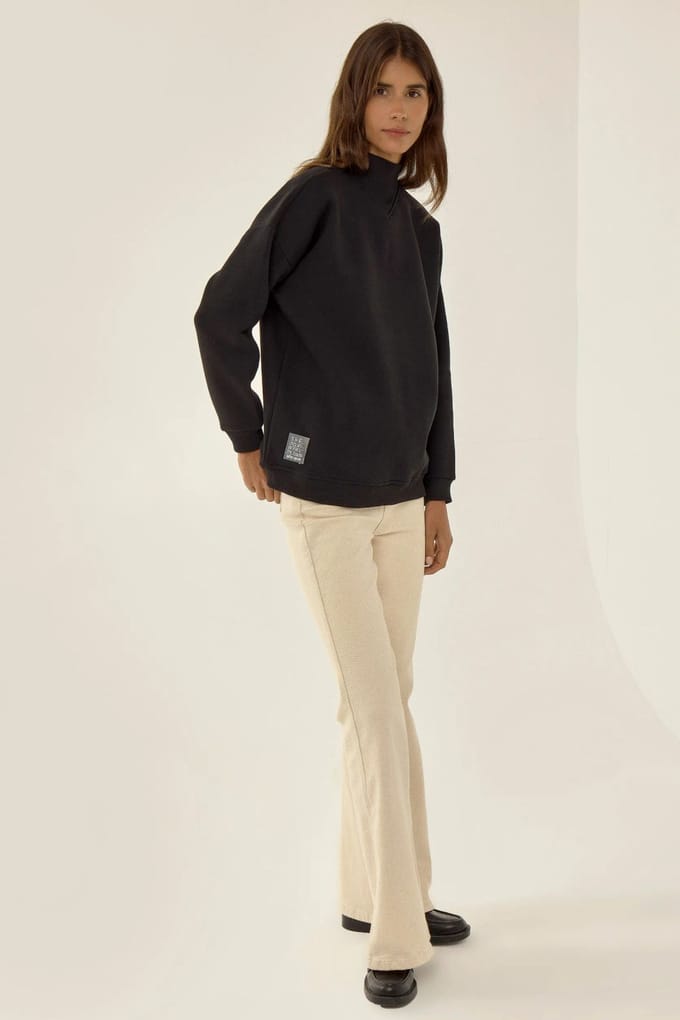 Ontspannen Pasvorm Halve Col Sweatshirt