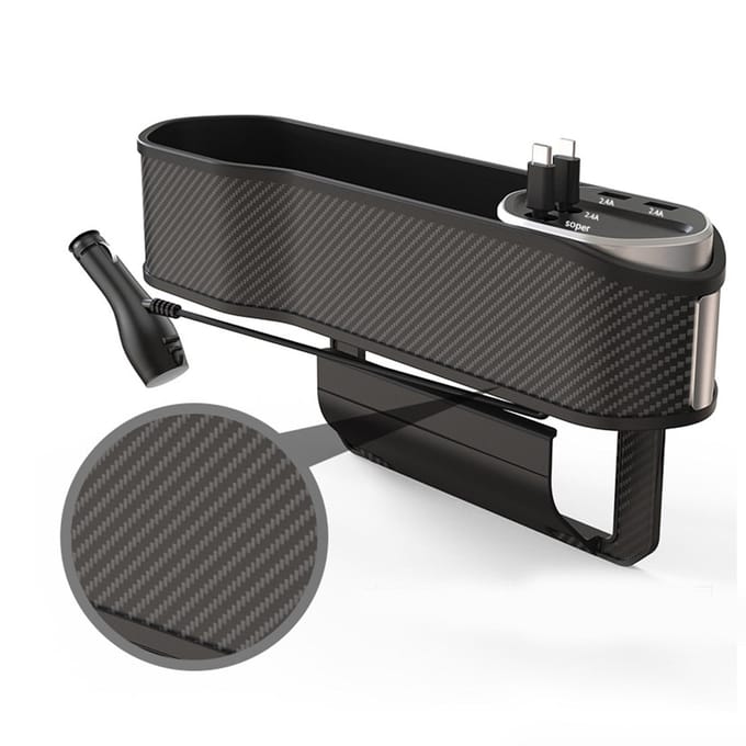 Autolader Stoel Organizer 3 in 1 Grote Capaciteit ABS Materiaal Duurzaam Draagbaar Stoelnaad gray