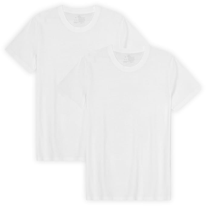 DANISH ENDURANCE T-Shirt voor Heren- Crew Neck - Wit - 2 pack - Maat L