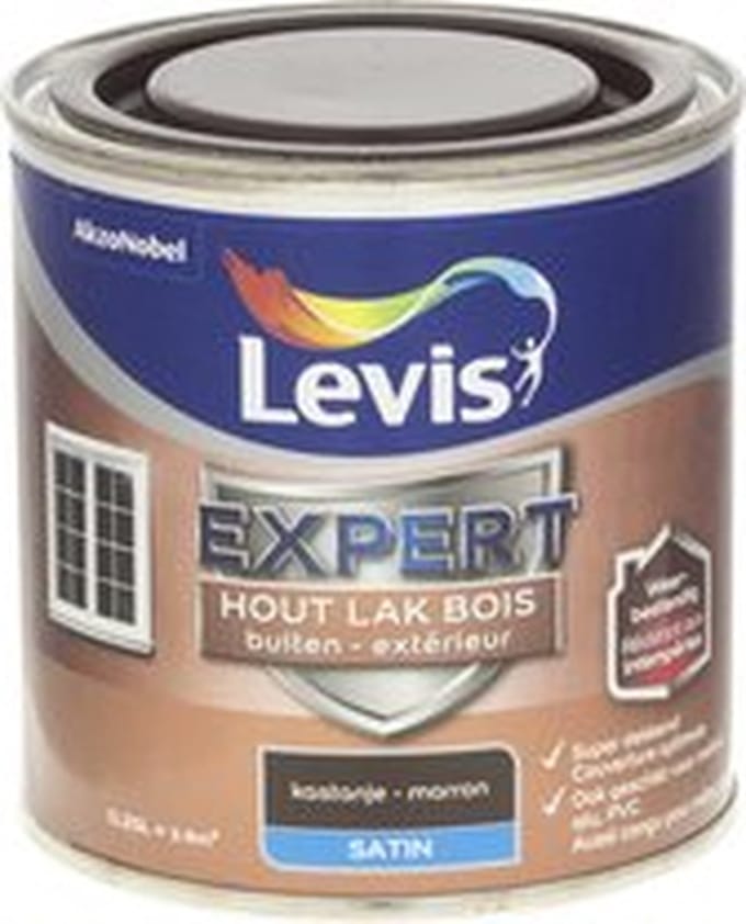 Levis - Expert Hout Lak Buiten Satin - Kastanje - 0,25 L