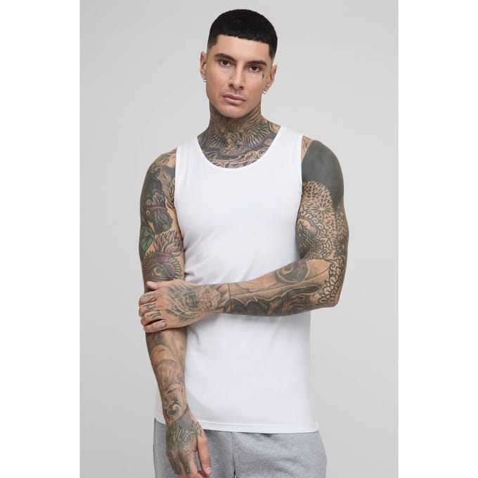 Tall Muscle Fit Vest | White | Size 2XL