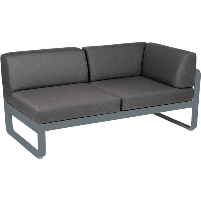 Fermob BELLEVIE hoekmodule rechts - 26 stormgrijs mat - A3 grafietgrijs