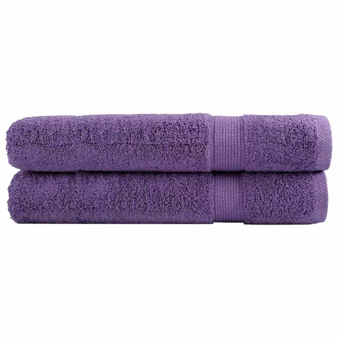 vidaXL - Saunadoeken - SOLUND - 2 - st - 600 - g/m² - 80x200 - cm - paars