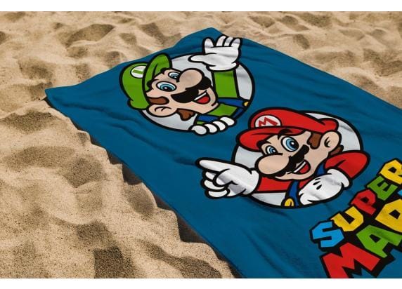 Super Mario Bros Mario Round strandlaken 70x140cm Dekbedovertrekken