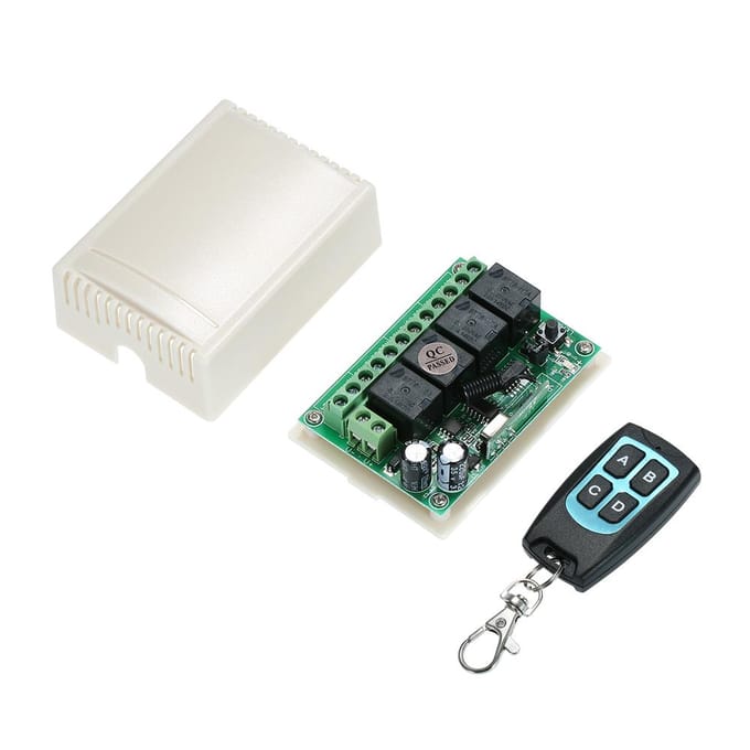 DC 12V 4CH-kanaal 433 MHz draadloze RF-schakelaar Draadloze afstandsbediening met groot bereik DC12V RF 2PCS Remote Control groen