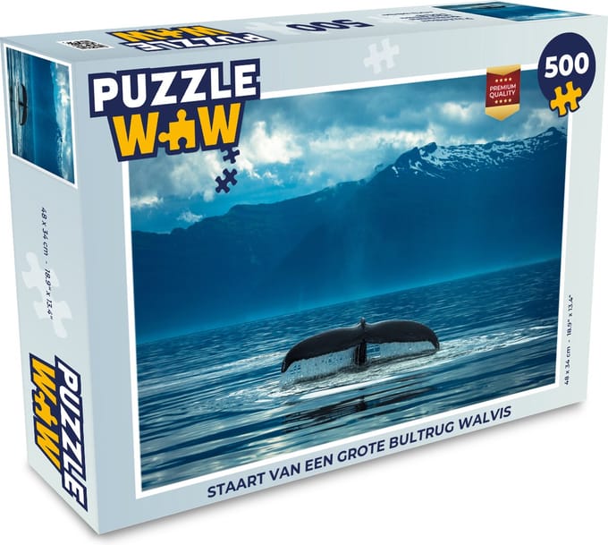 Puzzel Staart van een grote bultrug walvis - Legpuzzel - Puzzel 500 stukjes