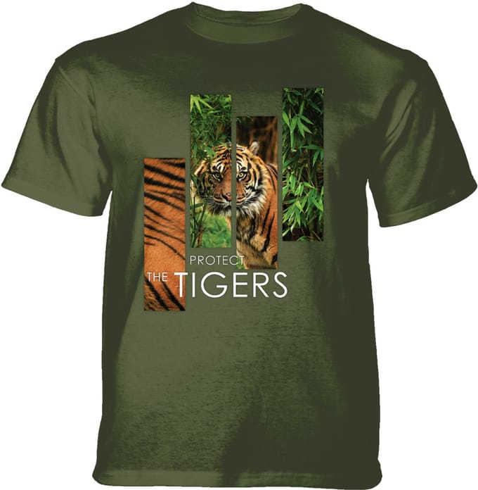 T-shirt Protect Tiger Split Portrait Green M