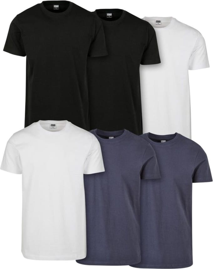 Urban Classics - Basic 6Pack Heren Tshirt - XXL - Multicolours