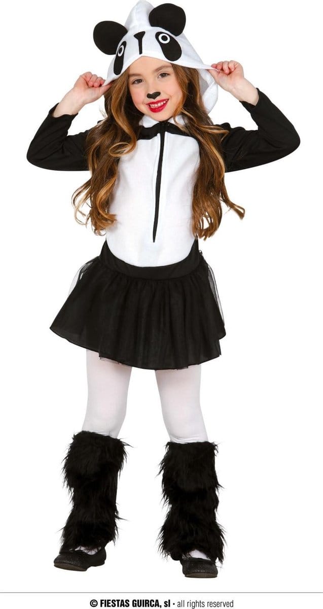 Fiestas Guirca Verkleedjurkje Panda - kinderen - dieren verkleed kostuum - pandabeertje - Carnaval 140/152