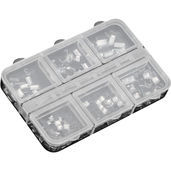 2 Boîtes Strass Dos Plat 6 Grilles DIY Strass Nail Art Carrés Rectangulaires à la Mode white