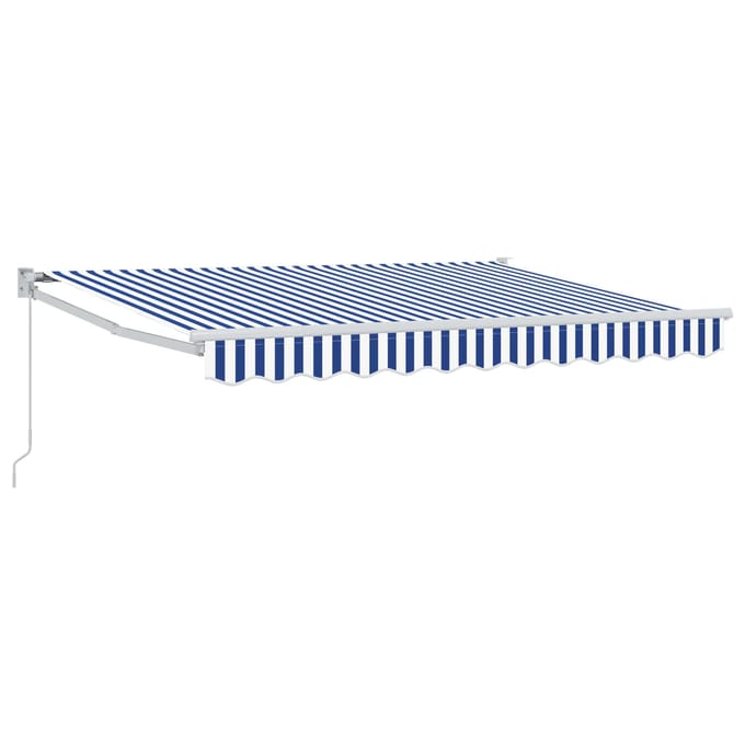 vidaXL - Uitschuifbare - luifel - Blauw - en - Wit - 3,5 - x - 2 - m