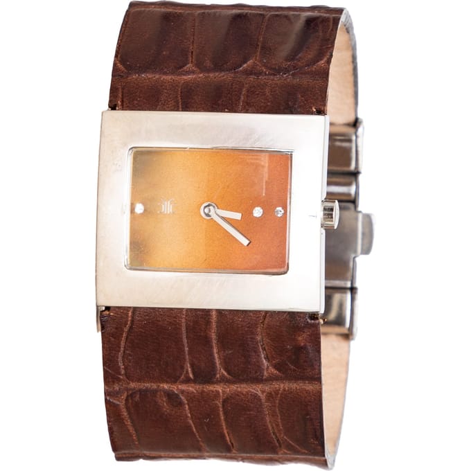 Roberto Cavalli Bruine Leren Horloge - '10s