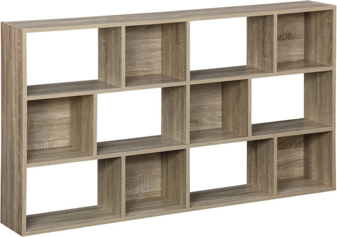 sweeek - Boekenkast met 12 vakken, half open vakkenkast - pieter