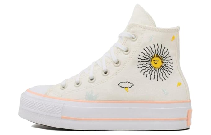 Converse Dames Chuck Taylor All Star Lift Platform High 'Bloemen Borduurwerk 35 gray