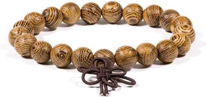 Yogi & Yogini Naturals - Mala Armband - Wenge Hout - Elastisch - 21 Kralen 8 mm