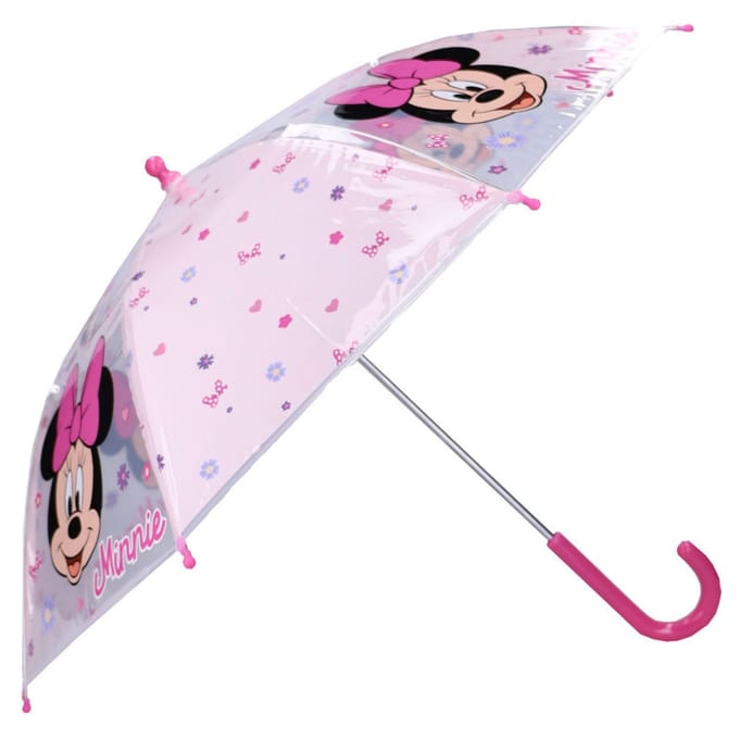 Minnie Mouse Rainy Days Paraplu - Roze / Transparant - 60 x 71 x 71 cm - Kinderparaplu