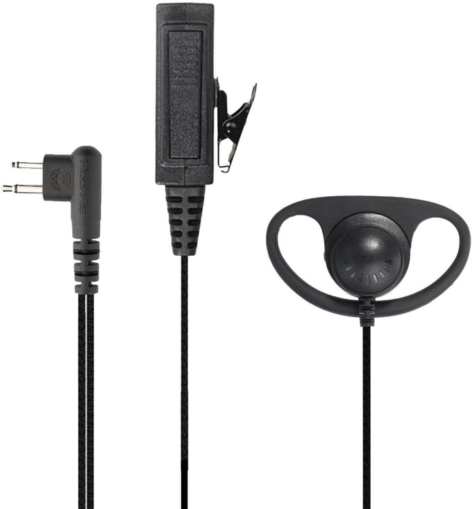 Hoornie D-Shape Heavy Duty headset voor Motorola - Kevlar kabel - XT420, CLR446, R2, DP1400
