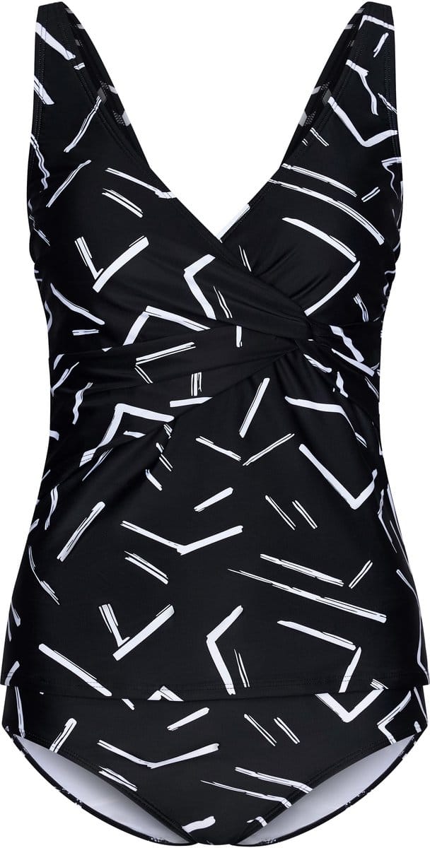 Dames Tankini Pastunette - White Stripes - Zwart - Maat 38