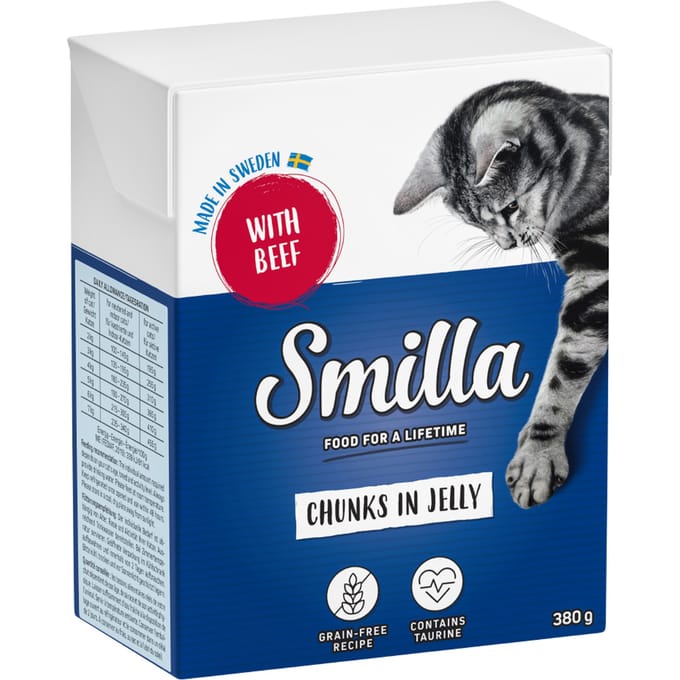 6x380 g Smilla Hapjes in Gelei Rund Katten Natvoer