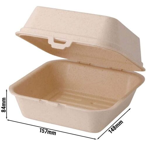 GGM Gastro (60 Stück) Mehrweg-Burgerbox - 160x150x85mm - Cremeweiß