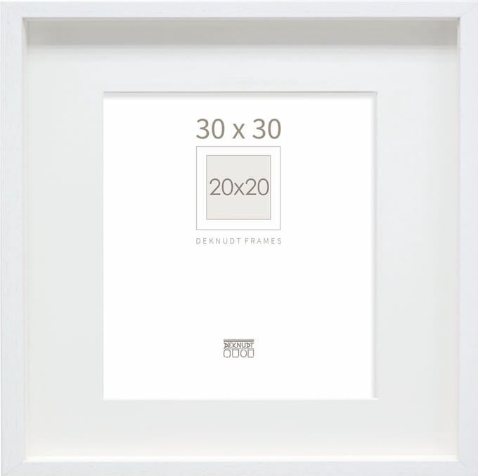Deknudt Frames Fotolijst - wit met passe-partout - 20x20 cm / 30x30 cm