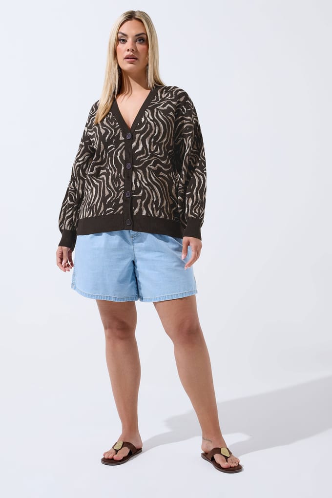 Limited Collection Bruin Zebra Ballonmouw Vest Size 40-42