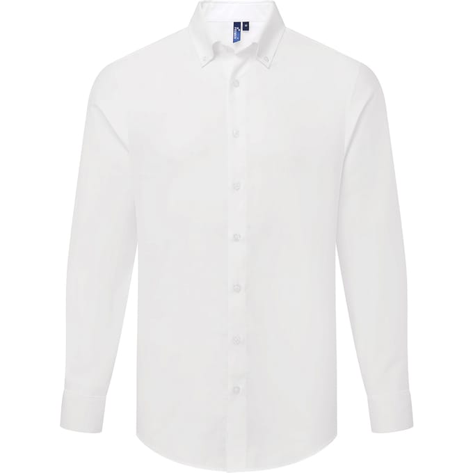 Premier Heren Supreme Oxford Formeel Overhemd Met Lange Mouwen (Wit)