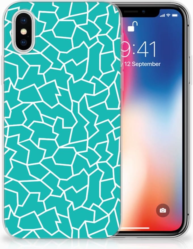 Apple iPhone X | Xs Hoesje maken Cracks Blue