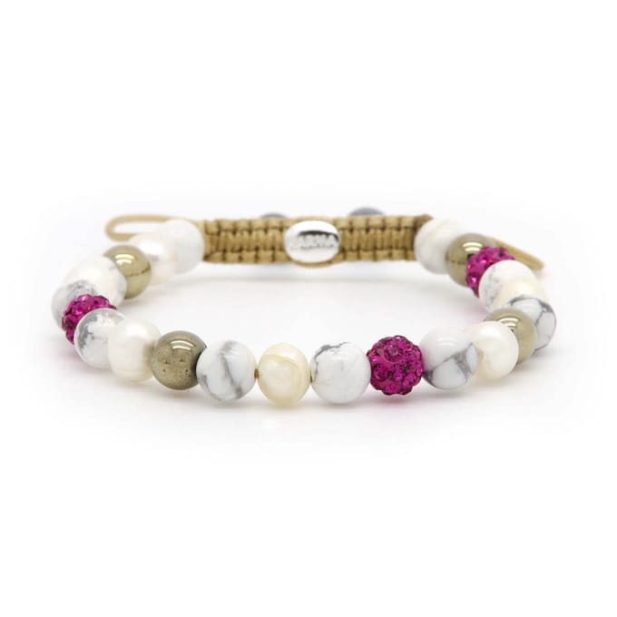 Karma Armband Spiral Mila Pink Crystal