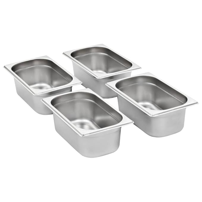 vidaXL - Gastronormbakken - 8 - st - GN - 1/4 - 100 - mm - roestvrij - staal